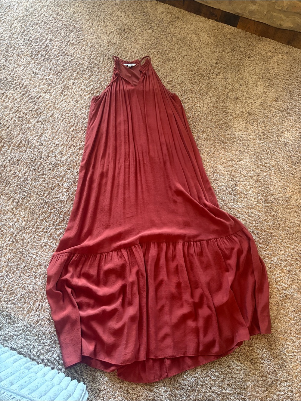 Nine West Sleeveless Maxi Dress in Rust Red